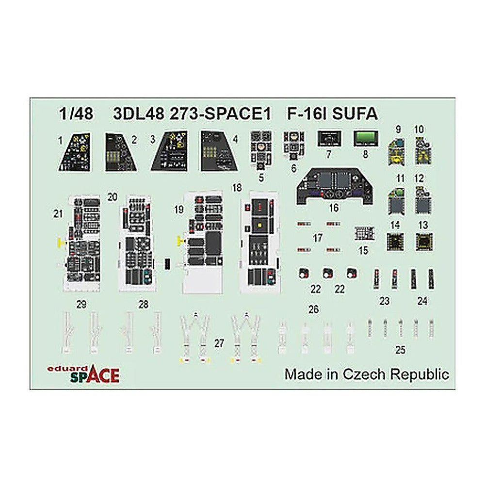eduard 3dl48273 1 48 space set f 16i sufa space for great wall hobby