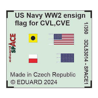 eduard 3dl53014 1 350 us navy wwii ensign flag for cvl cve cl dd