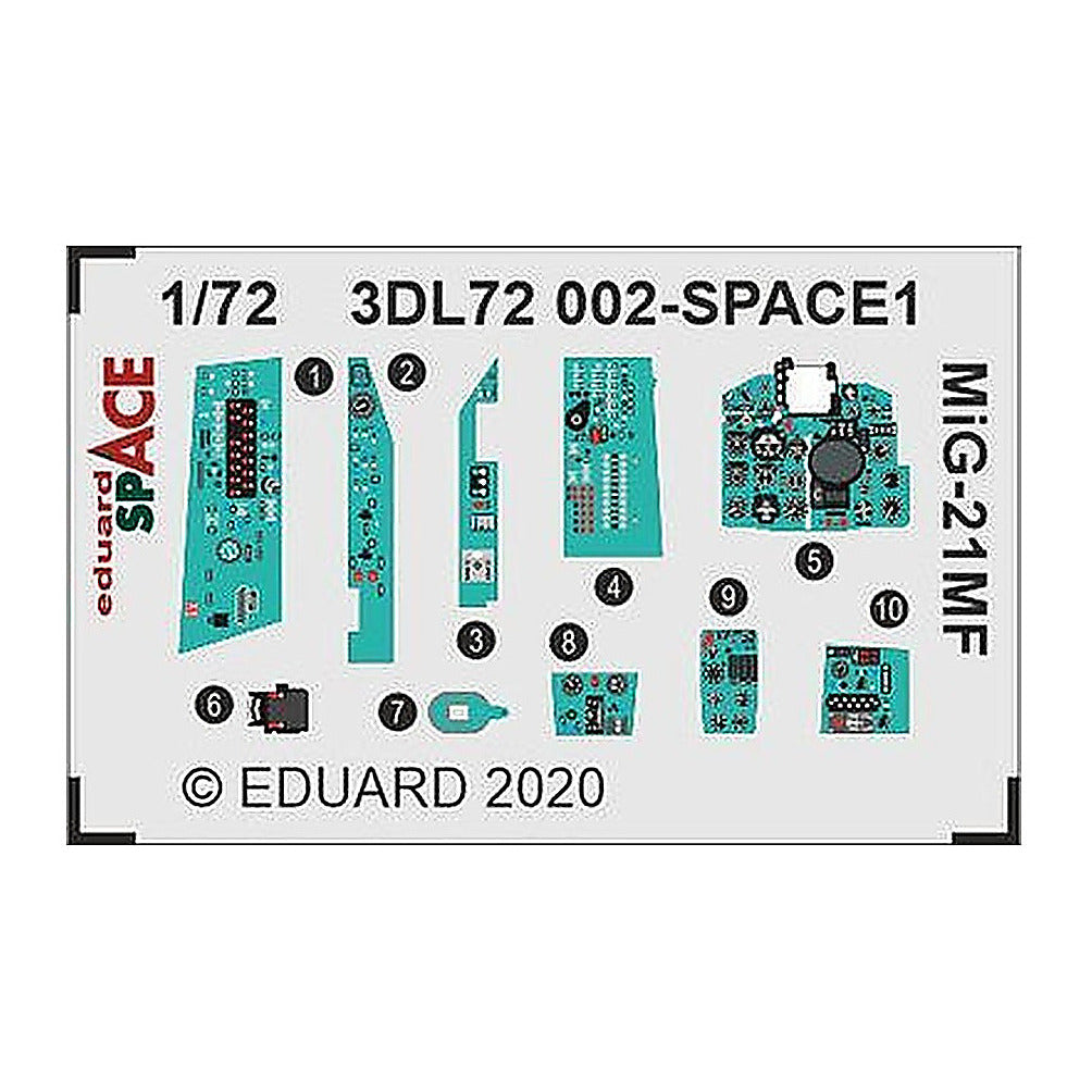 eduard 3dl72002 1 72 mig 21mf space for eduard