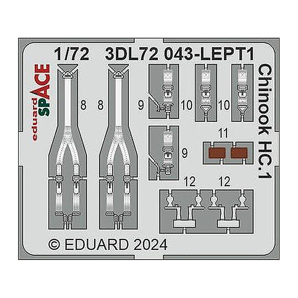 eduard 3dl72043 1 72 chinook hc 1 space for airfix