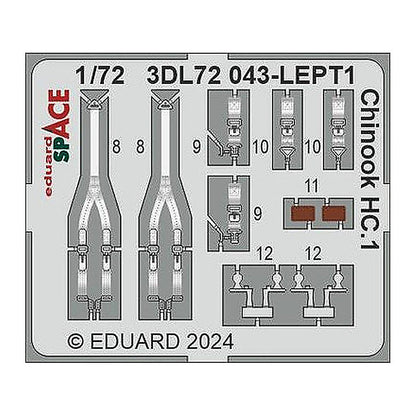 eduard 3dl72043 1 72 chinook hc 1 space for airfix