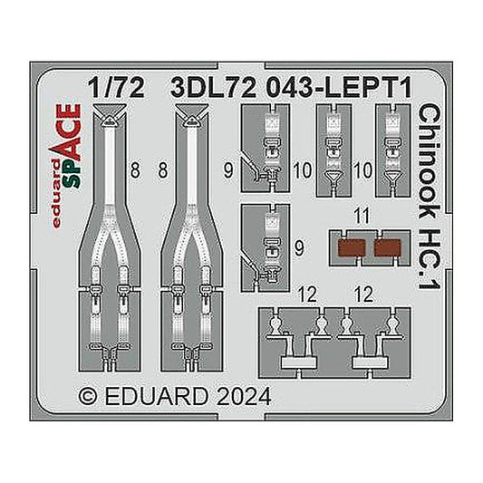 eduard 3dl72043 1 72 chinook hc 1 space for airfix