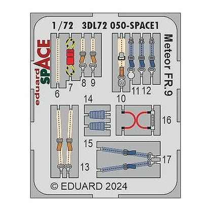 eduard 3dl72050 1 72 meteor fr 9 space space for airfix