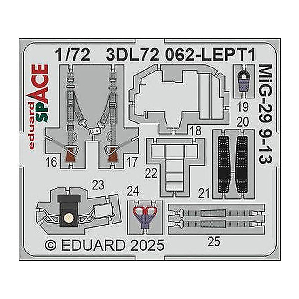 eduard 3dl72062 1 72 mig 29 9 13 space space for great wall hobby kit