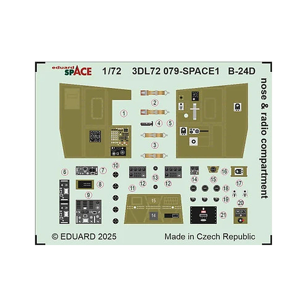eduard 3dl72079 1 72 b 24d nose radio compartment space space for