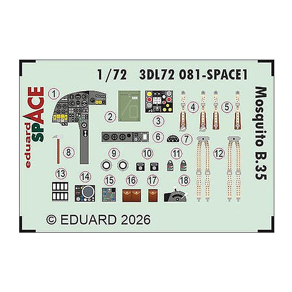 eduard 3dl72081 1 72 mosquito b 35 space space for airfix