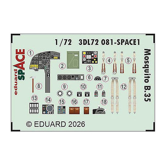 eduard 3dl72081 1 72 mosquito b 35 space space for airfix