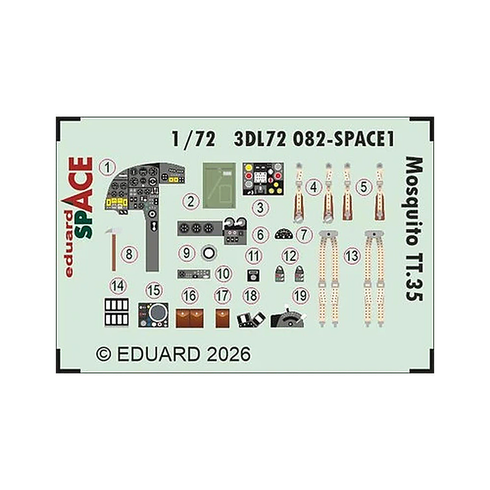 eduard 3dl72082 1 72 mosquito tt 35 space space for airfix