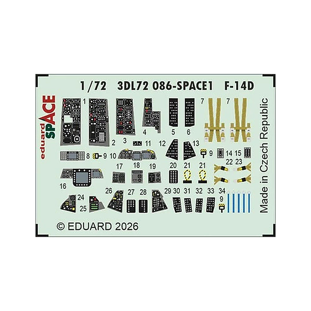 eduard 3dl72086 1 72 space set f 14d space for tamiya