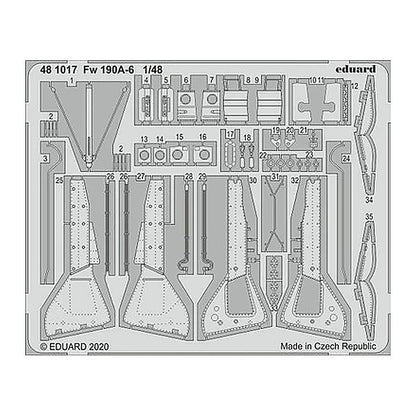 eduard 481017 1 48 fw 190a 6 photo etched set for eduard kit