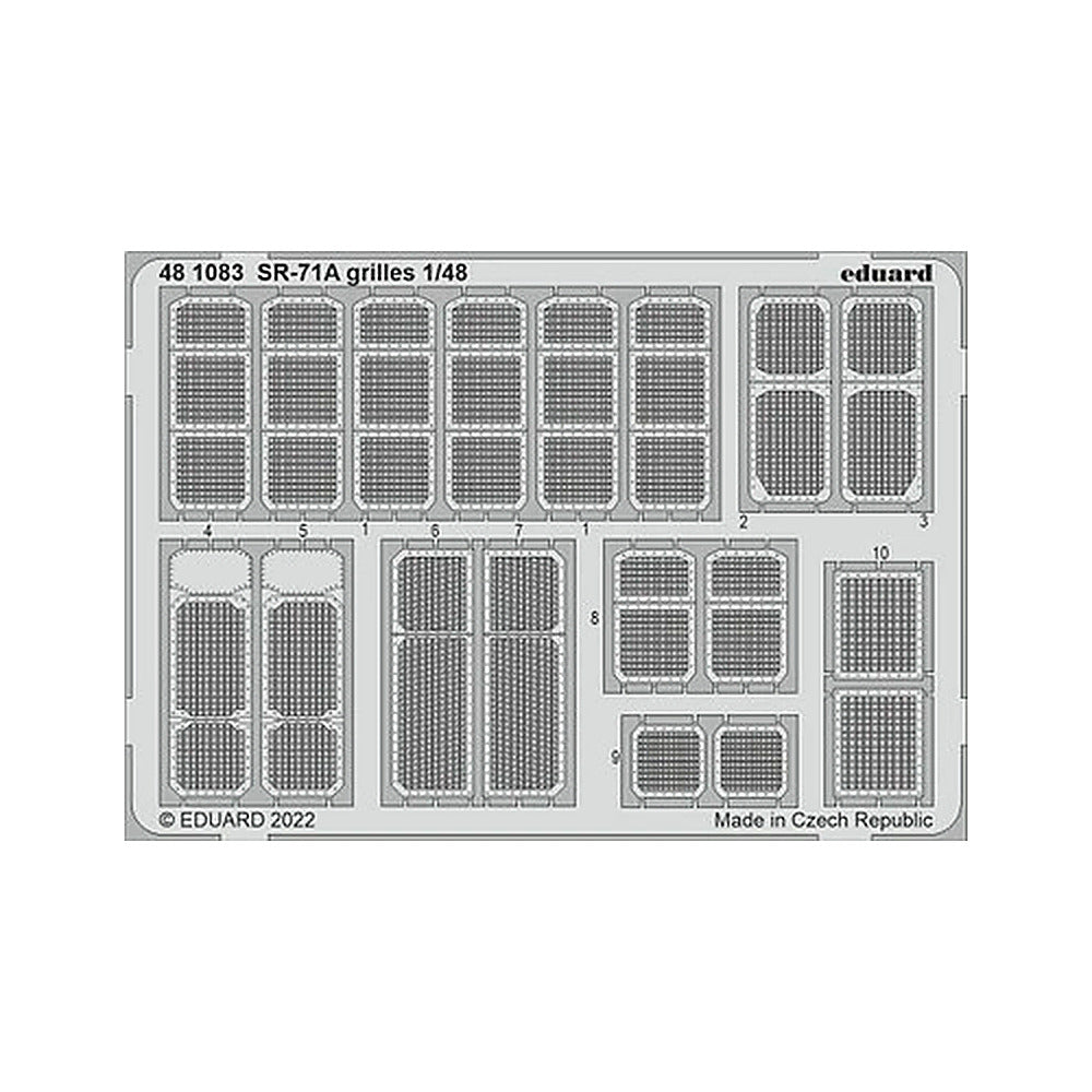 eduard 481083 1 48 grills for revell photo etch detail set