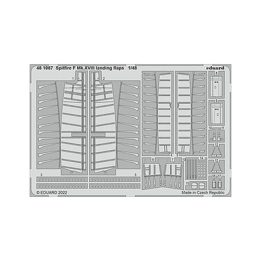 eduard 481087 1 48 spitfire f mk xviii landing flaps for airfix