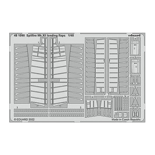 eduard 481090 1 48 spitfire mk xii landing flaps for airfix