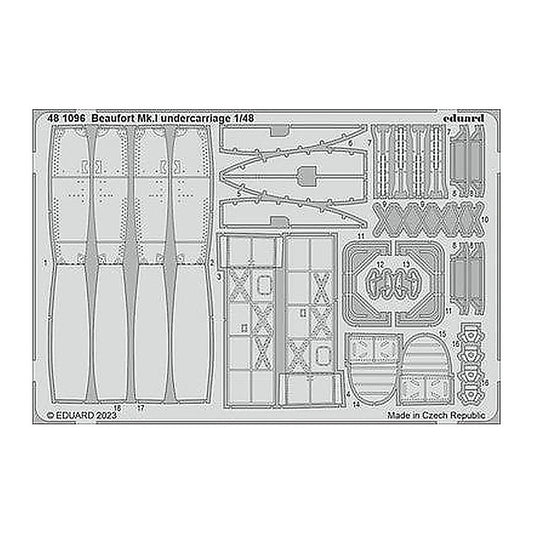 eduard 481096 1 48 beaufort mk i undercarriage for icm
