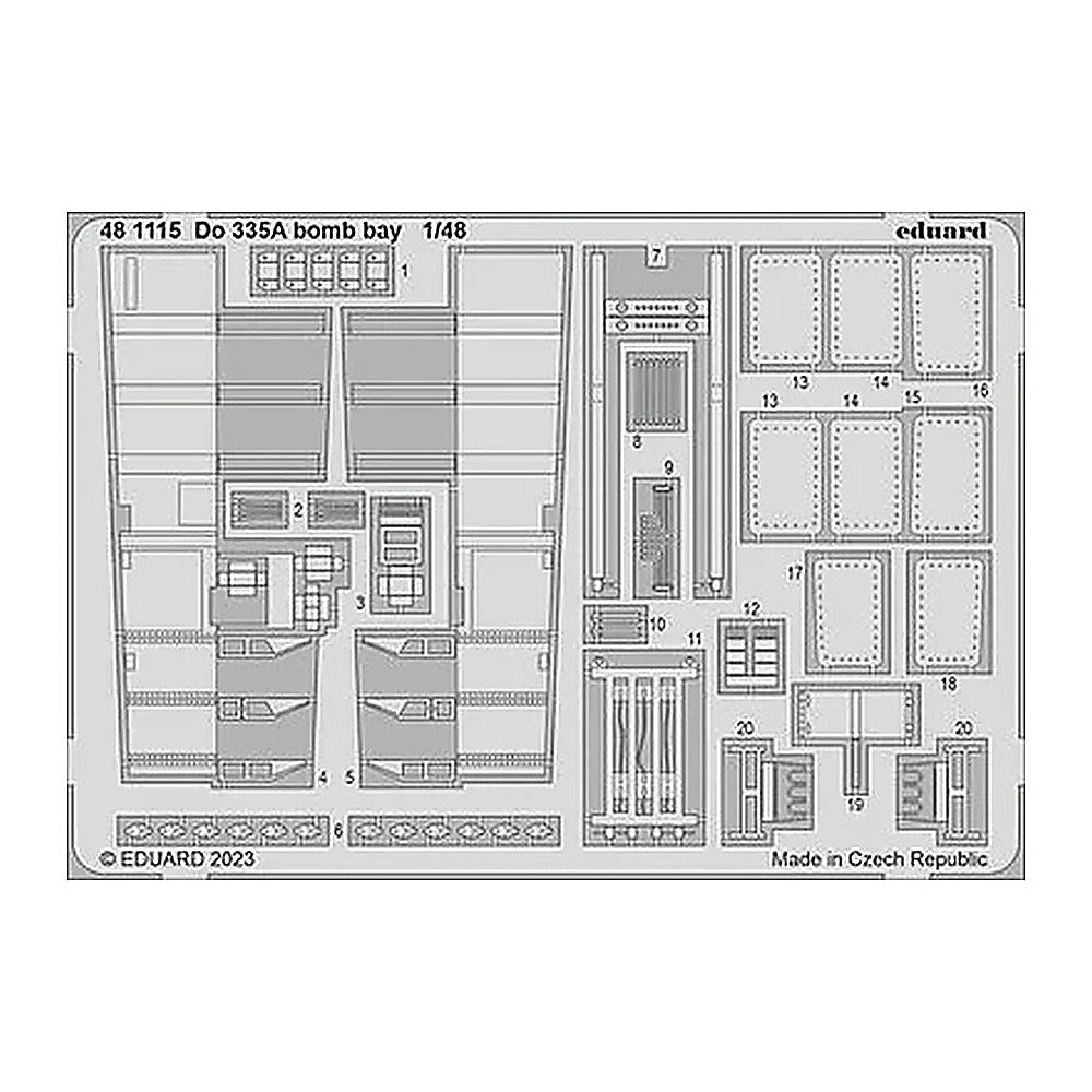 eduard 481115 1 48 do 335a bomb bay for tamiya