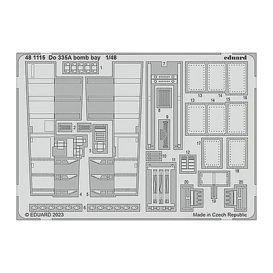 eduard 481115 1 48 do 335a bomb bay for tamiya