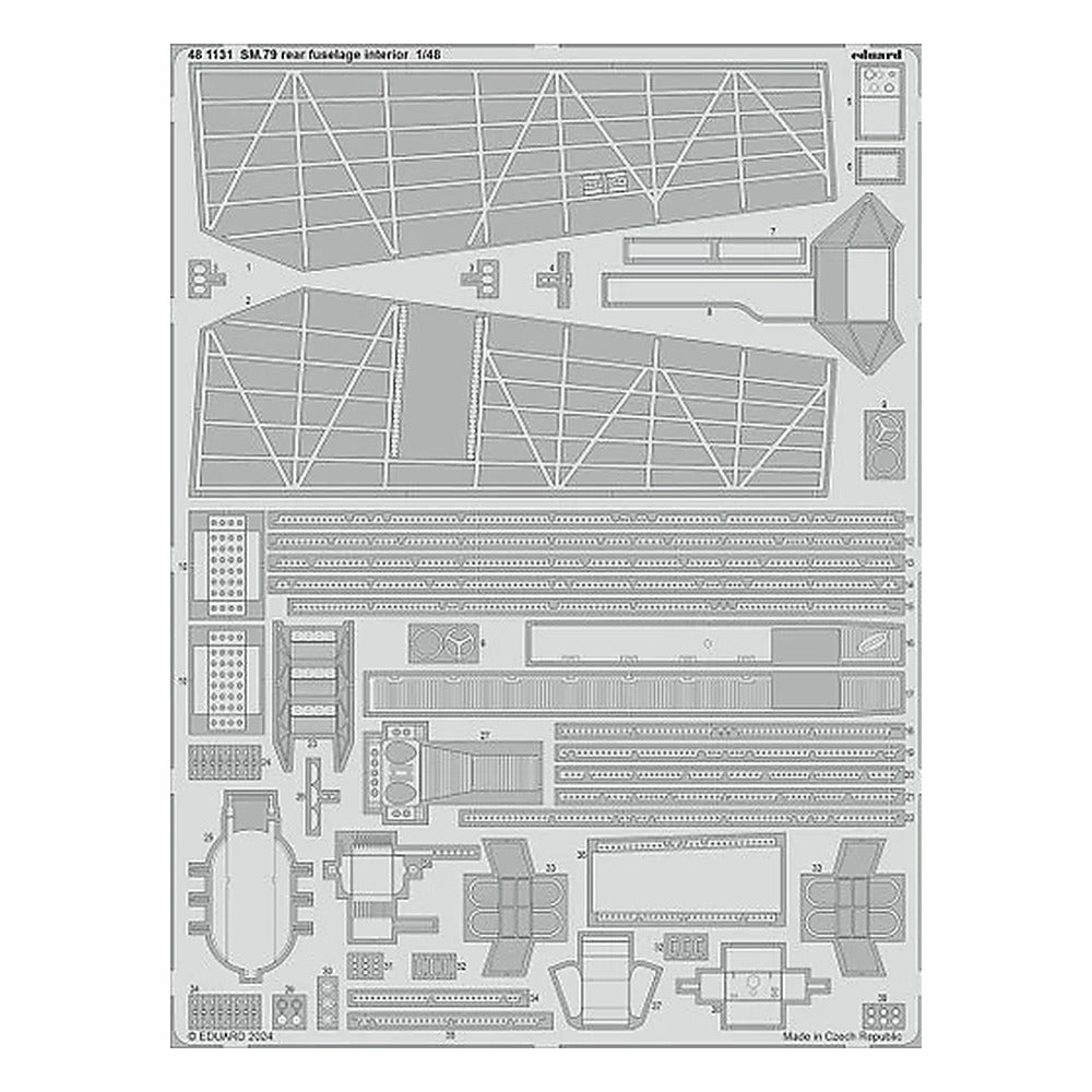 eduard 481131 1 48 sm 79 rear fuselage interior photo etched set