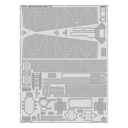 eduard 481131 1 48 sm 79 rear fuselage interior photo etched set