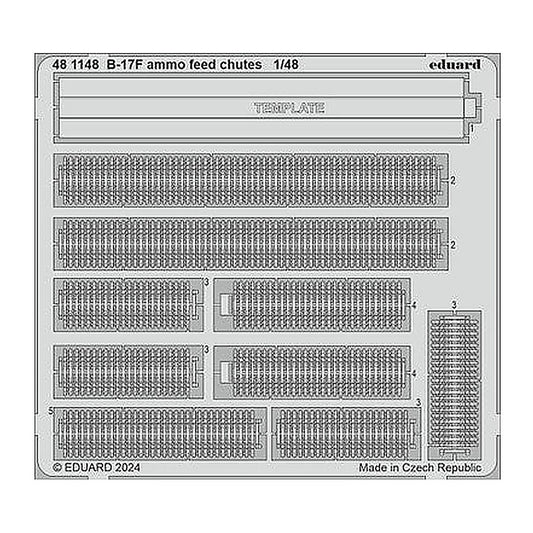 eduard 481148 1 48 b 17f ammo feed chutes photo etch for eduard
