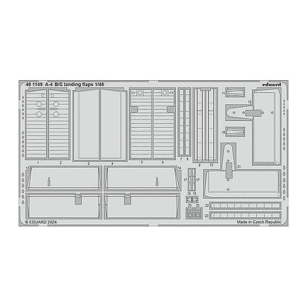 eduard 481149 1 48 a 4b c landing flaps photo etched set for hasegawa
