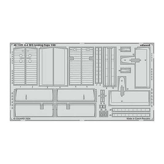 eduard 481149 1 48 a 4b c landing flaps photo etched set for hasegawa