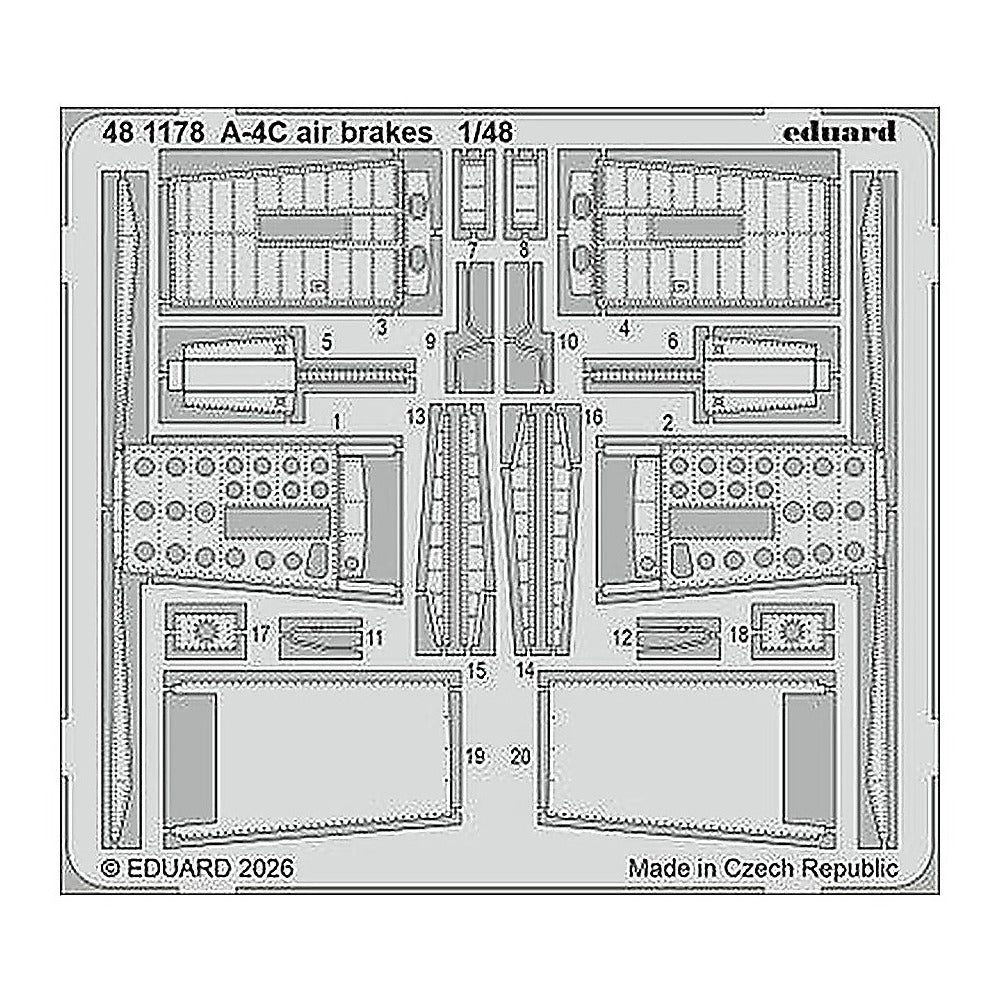 eduard 481178 1 48 a 4c air brakes photo etched set for hobby boss