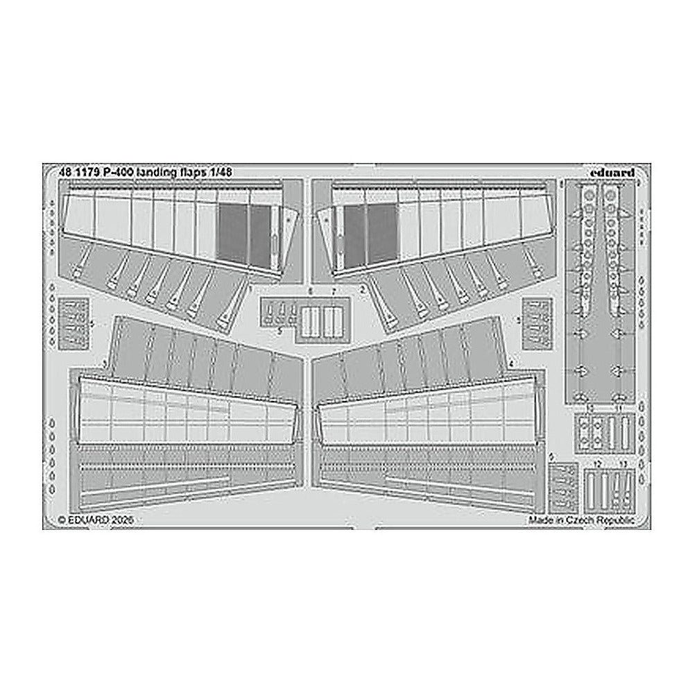 eduard 481179 1 48 p 400 landing flaps photo etched set for arma hobby