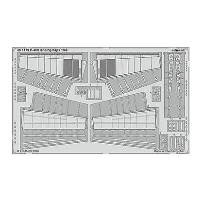eduard 481179 1 48 p 400 landing flaps photo etched set for arma hobby