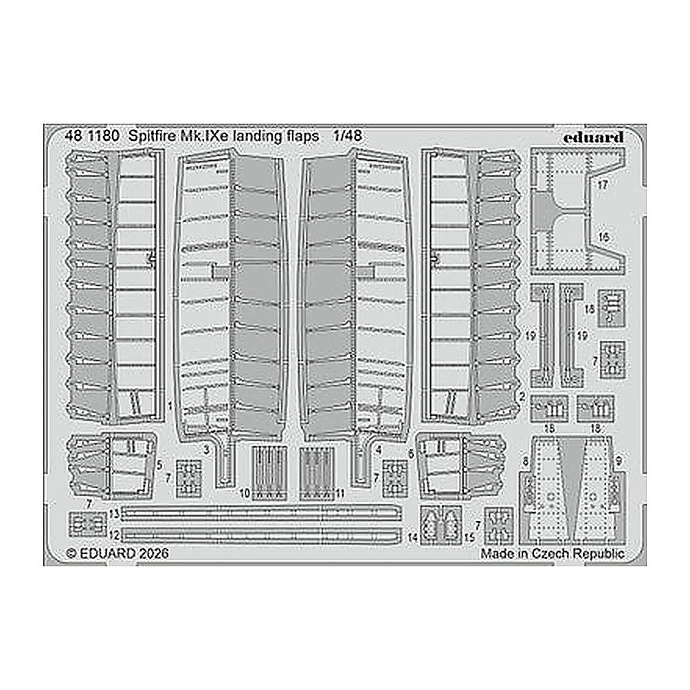 eduard 481180 1 48 spitfire mk ixe landing flaps photo etched set for