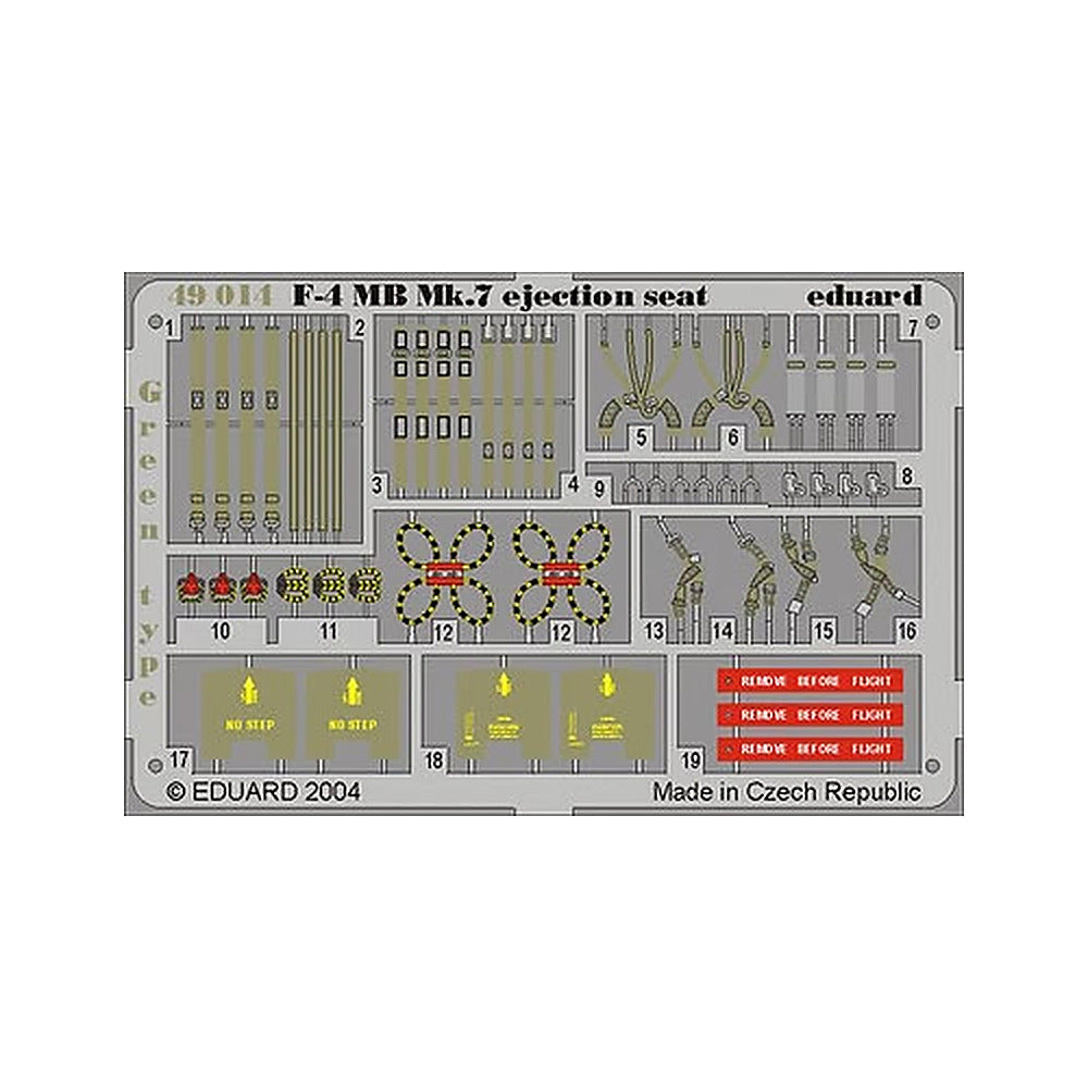 eduard 49014 1 48 f 4mb mk 7 ejection seat green type for hasegawa