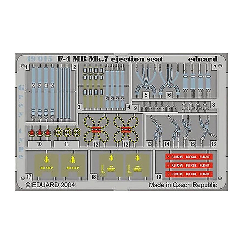 eduard 49015 1 48 f 4mb mk 7 ejection seat grey for hasegawa