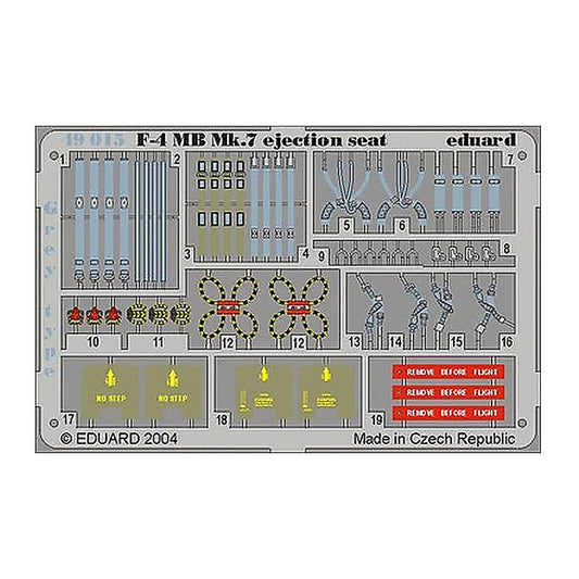 eduard 49015 1 48 f 4mb mk 7 ejection seat grey for hasegawa