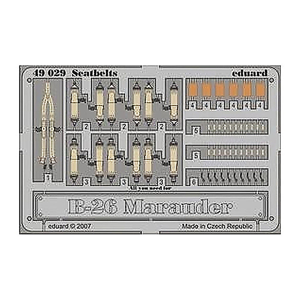 eduard 49029 1 48 seatbelts b26 marauder for revell pre painted