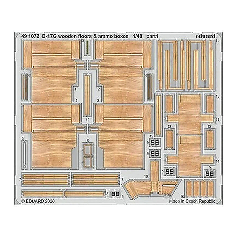 eduard 491072 1 48 b 17g wooden floors ammo boxes for hkm