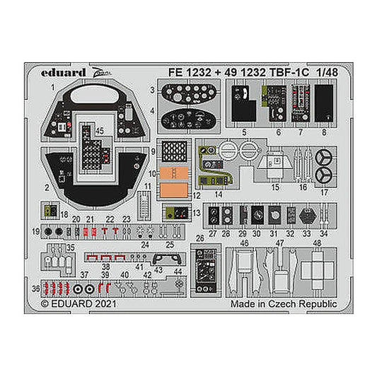 eduard 491232 1 48 interior for academy pre painted