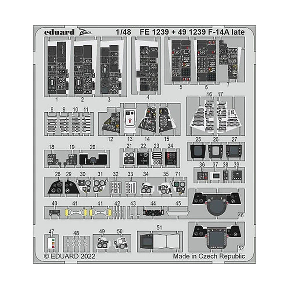 eduard 491239 1 48 f 14a late interior for tamiya pre painted
