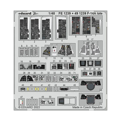 eduard 491239 1 48 f 14a late interior for tamiya pre painted