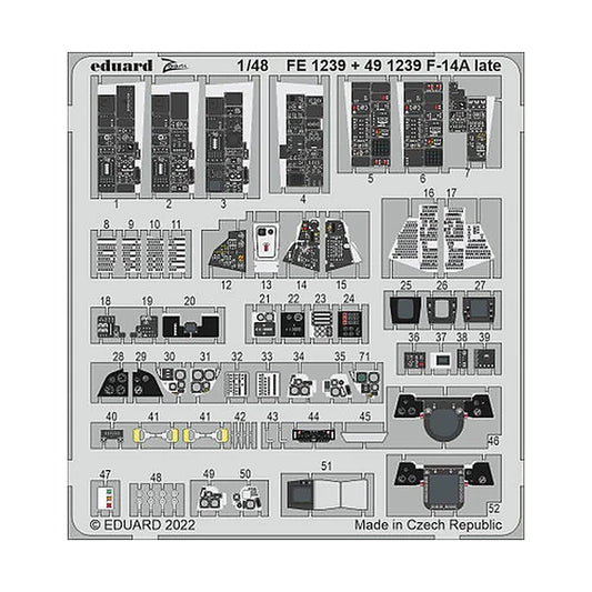 eduard 491239 1 48 f 14a late interior for tamiya pre painted