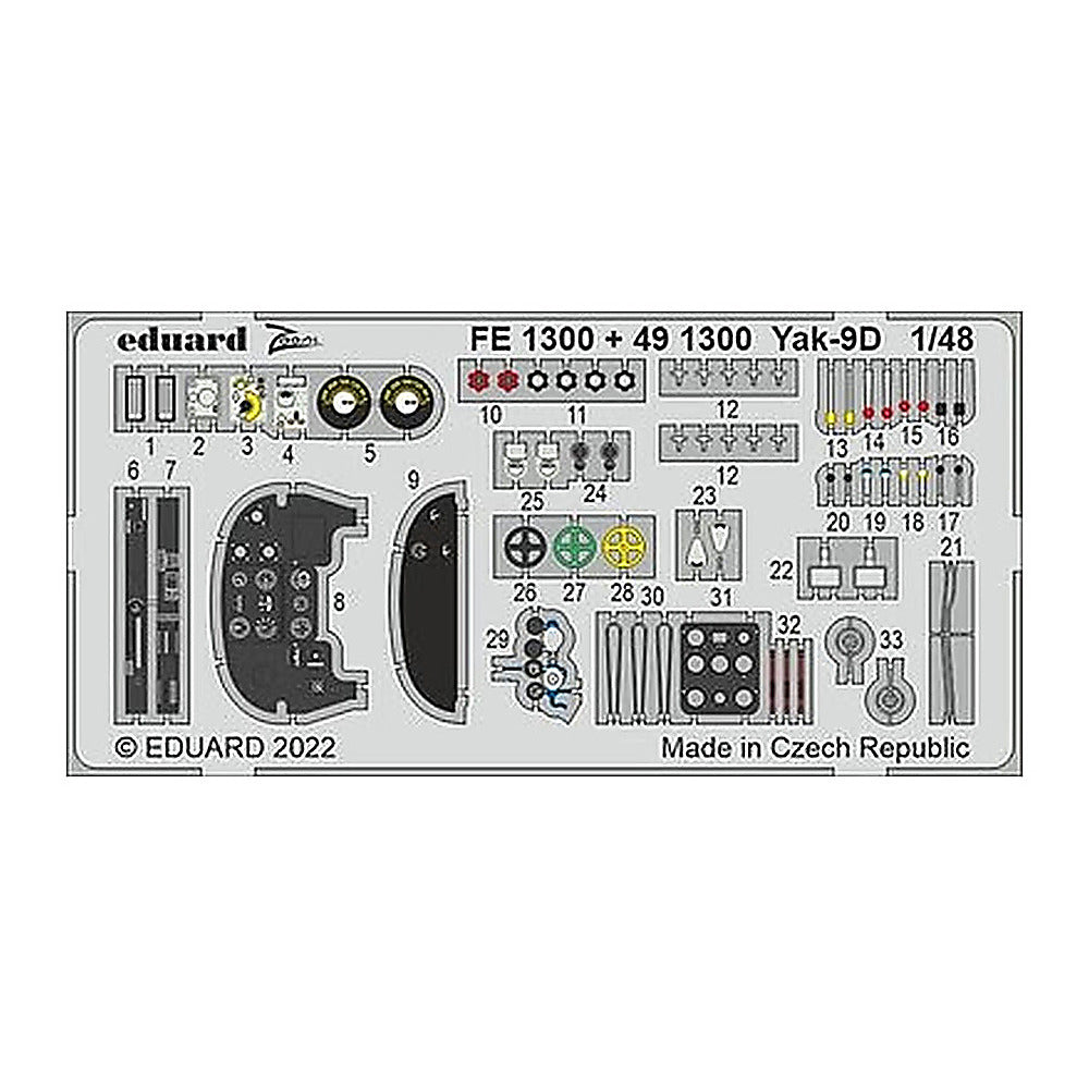 eduard 491300 1 48 yak 9d for zvezda photo etch detail set