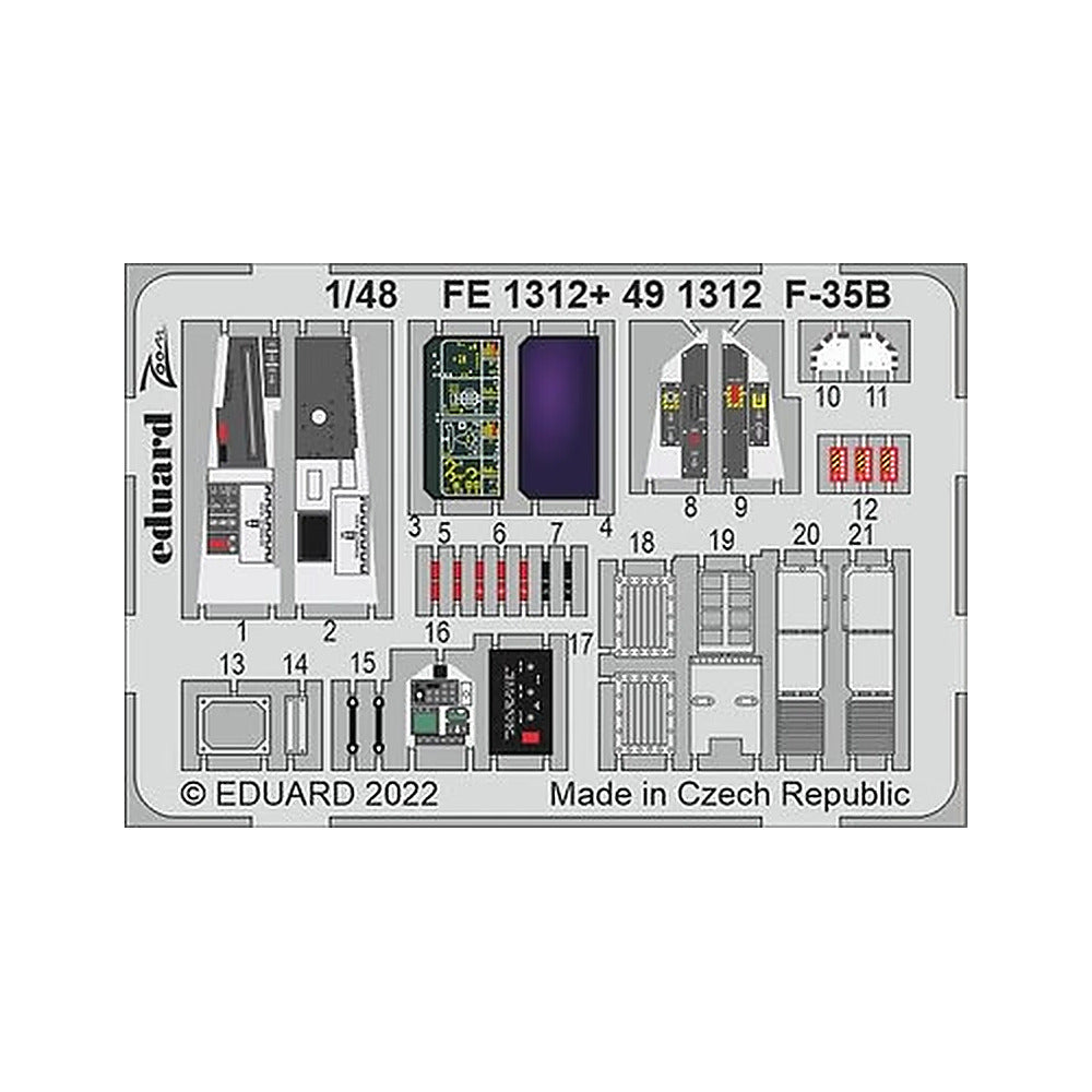 eduard 491312 1 48 f 35b for italeri photo etch detail set