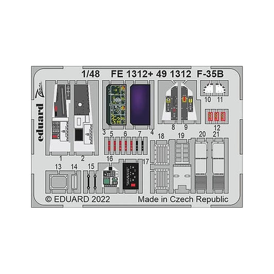 eduard 491312 1 48 f 35b for italeri photo etch detail set