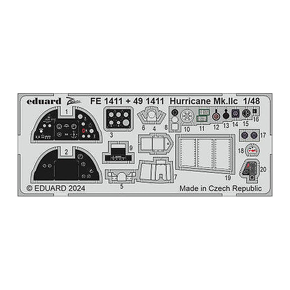 eduard 491411 1 48 hurricane mk iic 491411 photo etched set