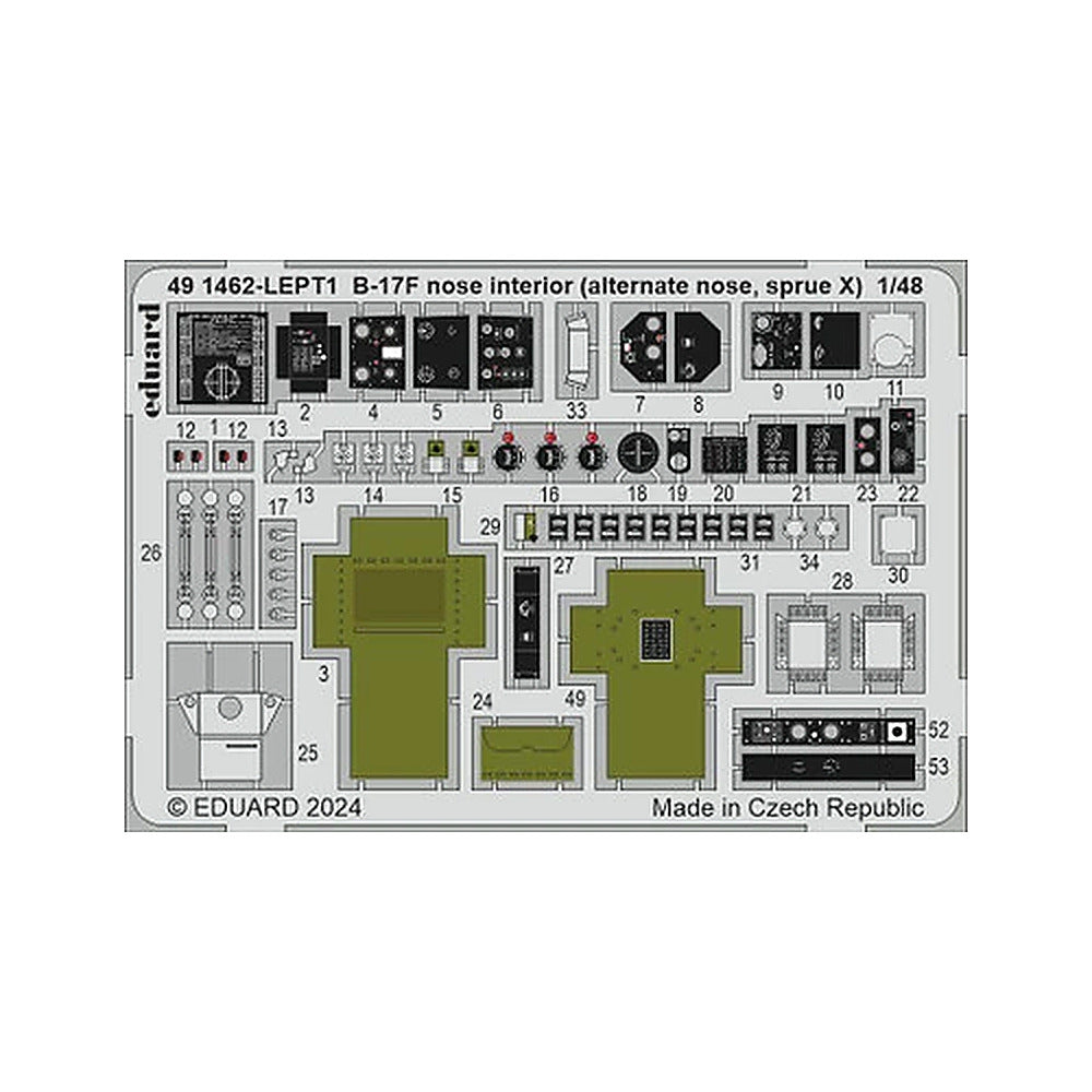 eduard 491462 1 48 b 17f nose interior alternate nose sprue x