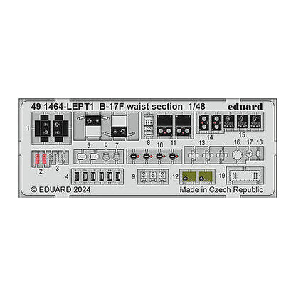 eduard 491464 1 48 b 17f waist section photo etch for eduard