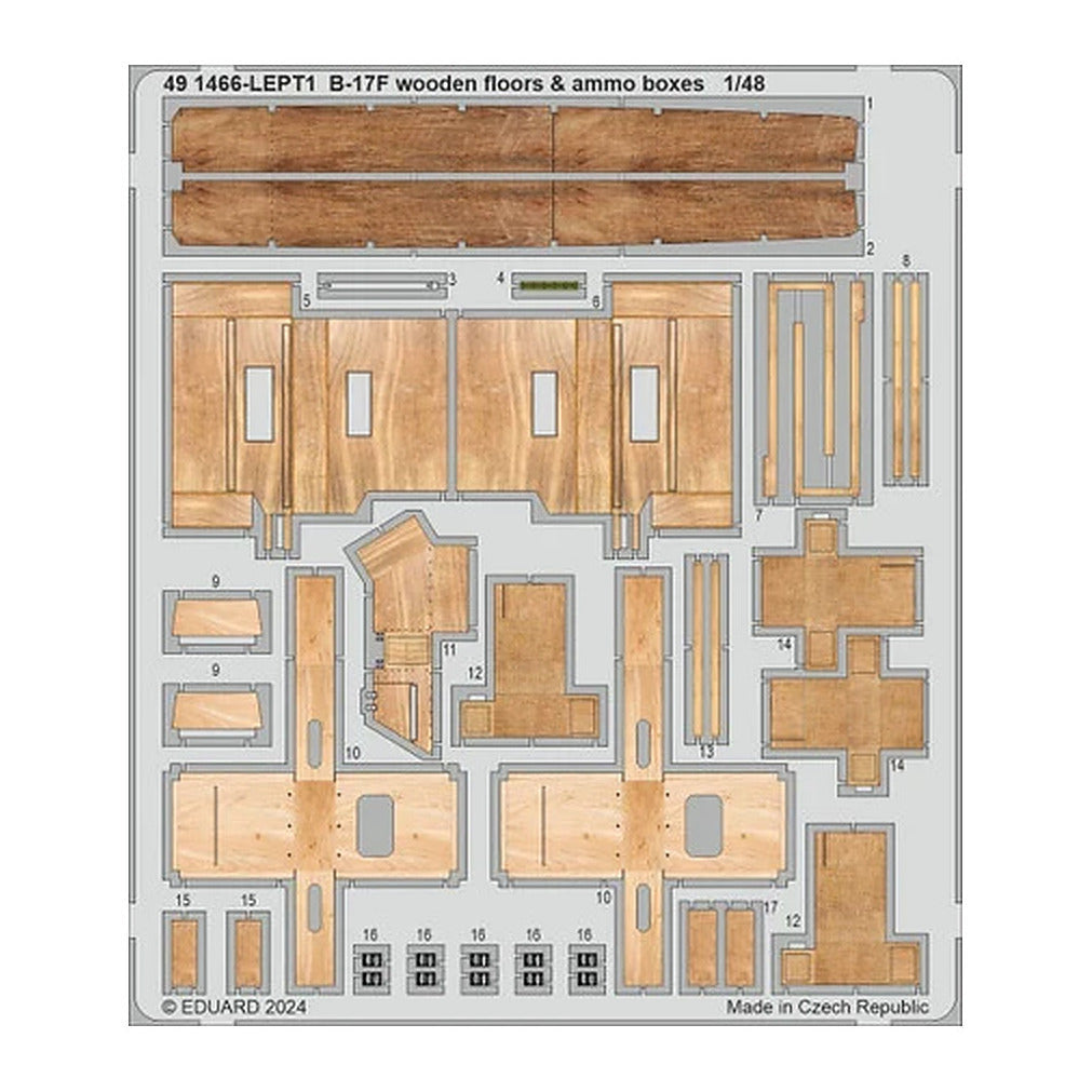 eduard 491466 1 48 b 17f wooden floors ammo boxes photo etch for