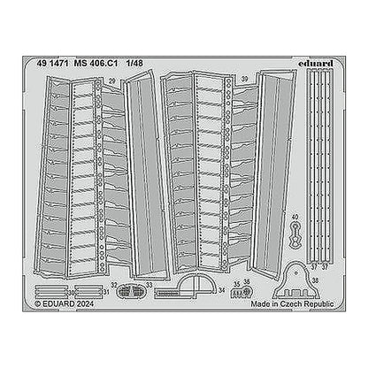 eduard 491471 1 48 ms 406 c1 photo etched set for dora wings for dora