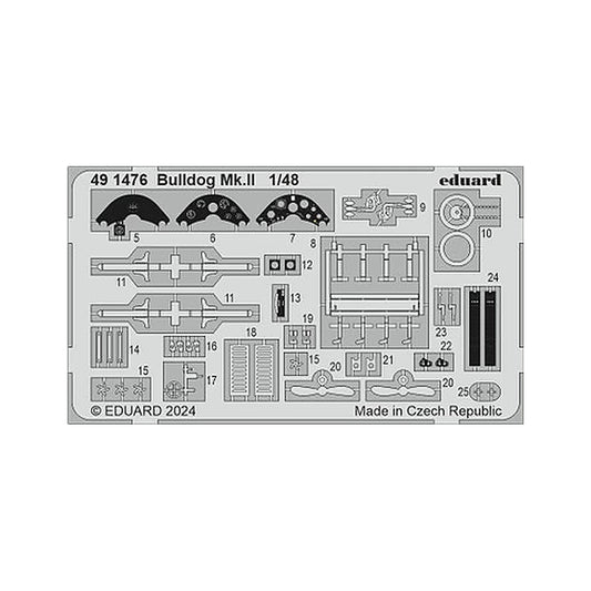 eduard 491476 1 48 bulldog mk ii photo etched set for airfix for