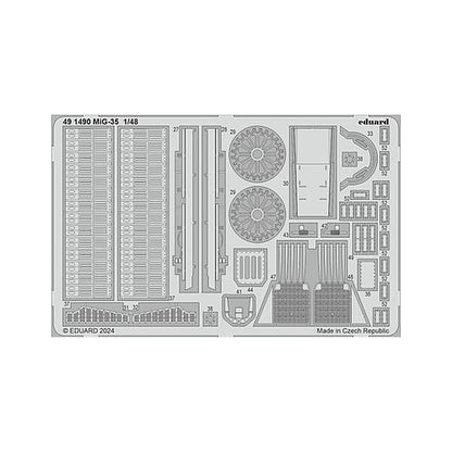 eduard 491490 1 48 mig 35 photo etched set for hobby boss