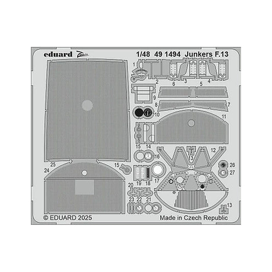 eduard 491494 1 48 junkers f 13 photo etch for miniart