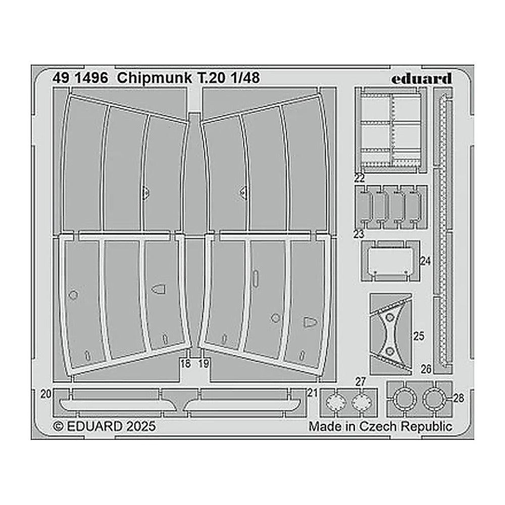 eduard 491496 1 48 chipmunk t 20 photo etch for airfix